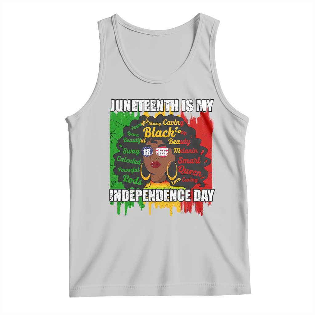 Juneteenth Is My Independence Day Tank Top Since 1865 African American Woman TS02 Ash Print Your Wear