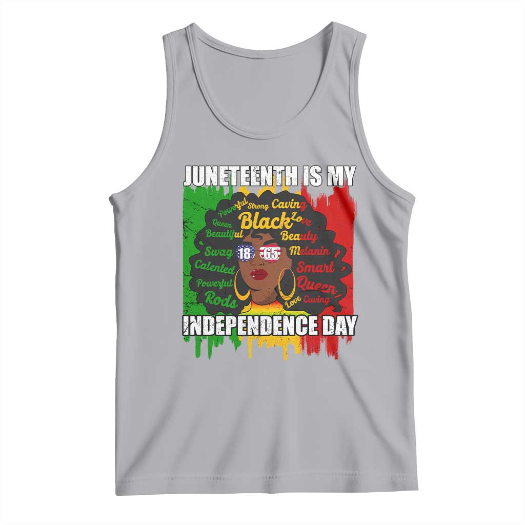 Juneteenth Is My Independence Day Tank Top Since 1865 African American Woman TS02 Athletic Heather Print Your Wear