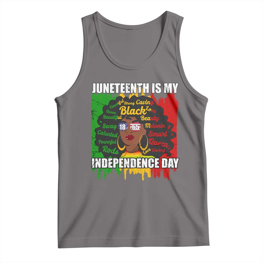 Juneteenth Is My Independence Day Tank Top Since 1865 African American Woman TS02 Deep Heather Print Your Wear