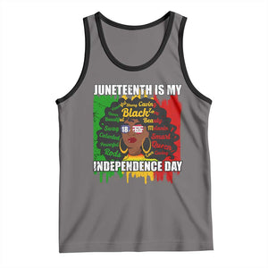 Juneteenth Is My Independence Day Tank Top Since 1865 African American Woman TS02 Deep Heather Black Print Your Wear
