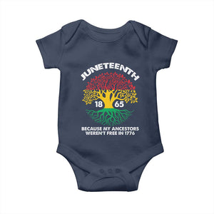 Juneteenth 1865 Baby Onesie Because My Ancestor Weren't Free In 1776 African American Roots TS02 Navy Print Your Wear