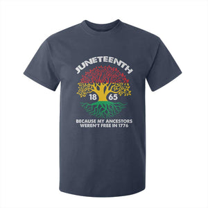 Juneteenth 1865 T Shirt For Kid Because My Ancestor Weren't Free In 1776 African American Roots TS02 Navy Print Your Wear