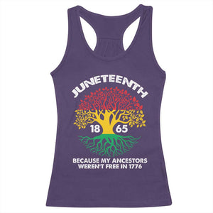 Juneteenth 1865 Racerback Tank Top Because My Ancestor Weren't Free In 1776 African American Roots TS02 Purple Print Your Wear