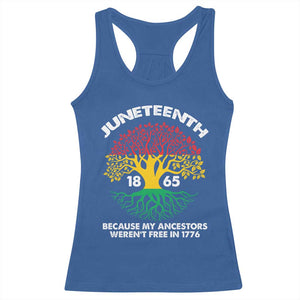 Juneteenth 1865 Racerback Tank Top Because My Ancestor Weren't Free In 1776 African American Roots TS02 Royal Blue Print Your Wear
