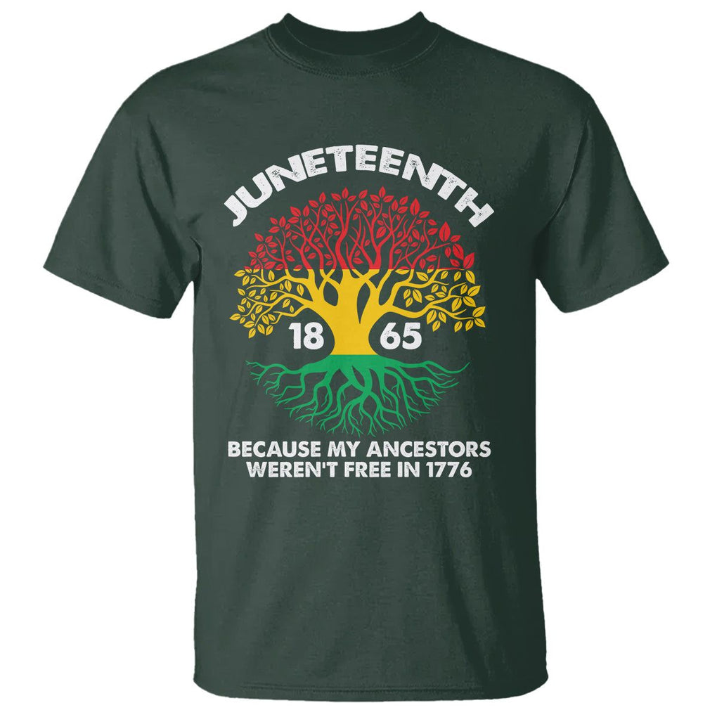 Juneteenth 1865 T Shirt Black History African American Roots Pride TS02 Dark Forest Green Print Your Wear