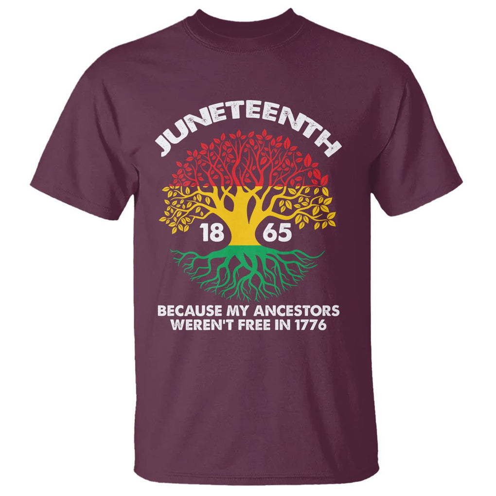 Juneteenth 1865 T Shirt Black History African American Roots Pride TS02 Maroon Print Your Wear