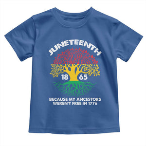 Juneteenth 1865 Toddler T Shirt Because My Ancestor Weren't Free In 1776 African American Roots TS02 Royal Blue Print Your Wear
