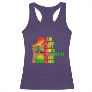 I Am Black Every Month Racerback Tank Top Blackity Slay Woman African Pride TS02 Purple Print Your Wear