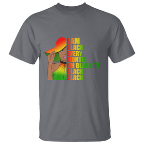 Proud Black Women T Shirt I Am Black Every Month Blackity African American Pride Black History Month Juneteenth TS02 Charcoal Printyourwear