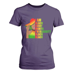 I Am Black Every Month T Shirt For Women Blackity Slay Woman African Pride TS02 Purple Print Your Wear