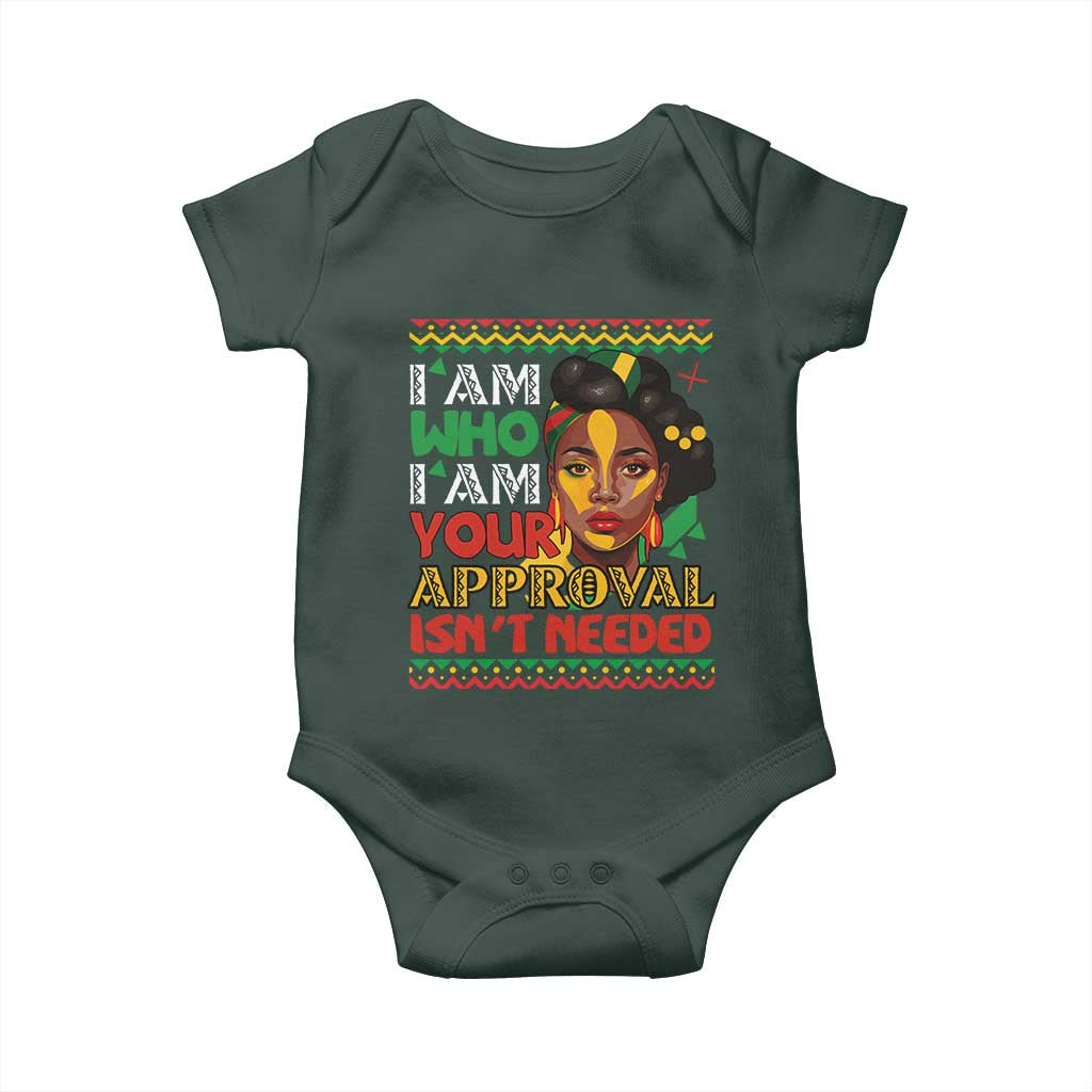Black Queen Pride Baby Onesie I Am Who I Am Your Approval Isn't Needed TS02 Print Your Wear