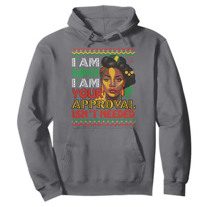 Proud Black Women Hoodie I Am Who I Am Your Approval Isn't Needed African American Pride Black History Month Juneteenth TS02 Charcoal Printyourwear