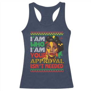Black Queen Pride Racerback Tank Top I Am Who I Am Your Approval Isn't Needed TS02 Navy Print Your Wear