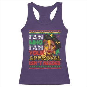 Black Queen Pride Racerback Tank Top I Am Who I Am Your Approval Isn't Needed TS02 Purple Print Your Wear