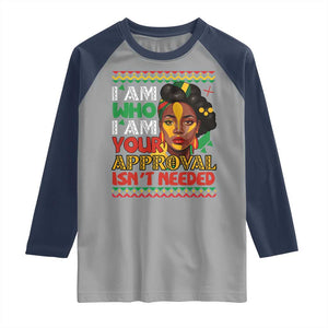 Black Queen Pride Raglan Shirt I Am Who I Am Your Approval Isn't Needed TS02 Sport Gray Navy Print Your Wear