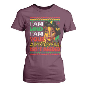 Black Queen Pride T Shirt For Women I Am Who I Am Your Approval Isn't Needed TS02 Maroon Print Your Wear