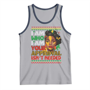 Black Queen Pride Tank Top I Am Who I Am Your Approval Isn't Needed TS02 Athletic Heather Navy Print Your Wear