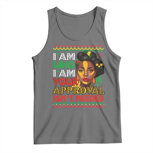 Black Queen Pride Tank Top I Am Who I Am Your Approval Isn't Needed TS02 Black Heather Print Your Wear