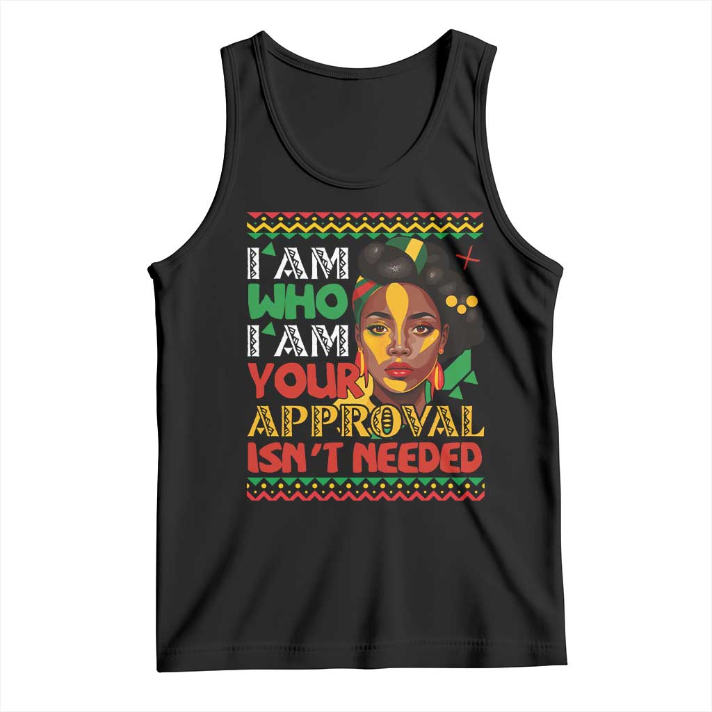 Black Queen Pride Tank Top I Am Who I Am Your Approval Isn't Needed TS02 Black Print Your Wear