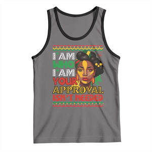 Black Queen Pride Tank Top I Am Who I Am Your Approval Isn't Needed TS02 Deep Heather Black Print Your Wear