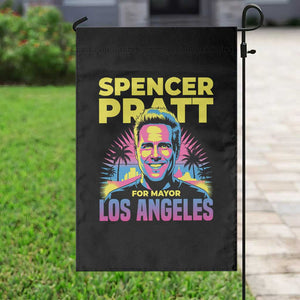 Spencer Pratt for Mayor Los Angeles Synthwave Graphic Garden Flag Retro Neon California Supporter TS02 Print Your Wear