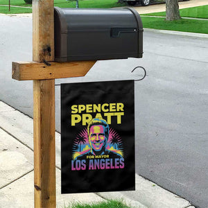 Spencer Pratt for Mayor Los Angeles Synthwave Graphic Garden Flag Retro Neon California Supporter TS02 Print Your Wear