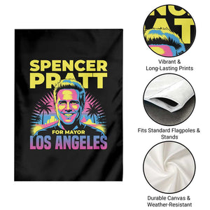 Spencer Pratt for Mayor Los Angeles Synthwave Graphic Garden Flag Retro Neon California Supporter TS02 Print Your Wear