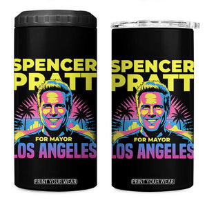 Spencer Pratt for Mayor Los Angeles Synthwave Graphic 4 in 1 Can Cooler Tumbler Retro Neon California Supporter TS02 One Size: 16 oz Black Print Your Wear