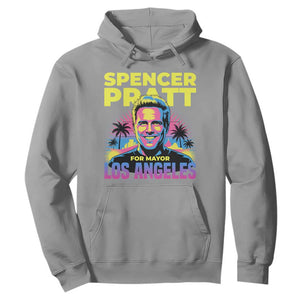 Spencer Pratt for Mayor Los Angeles Synthwave Graphic Hoodie Retro Neon California Supporter TS02 Sport Gray Print Your Wear