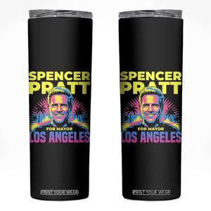 Spencer Pratt for Mayor Los Angeles Synthwave Graphic Skinny Tumbler Retro Neon California Supporter TS02 Black Print Your Wear