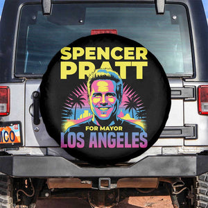 Spencer Pratt for Mayor Los Angeles Synthwave Graphic Spare Tire Cover Retro Neon California Supporter TS02 No hole Black Print Your Wear
