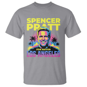 Spencer Pratt for Mayor Los Angeles Synthwave Graphic T Shirt Retro Neon California Supporter