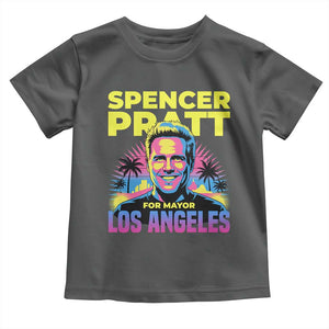 Spencer Pratt for Mayor Los Angeles Synthwave Graphic Toddler T Shirt Retro Neon California Supporter TS02 Dark Heather Print Your Wear