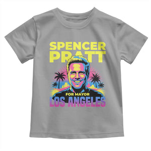 Spencer Pratt for Mayor Los Angeles Synthwave Graphic Toddler T Shirt Retro Neon California Supporter TS02 Sport Gray Print Your Wear