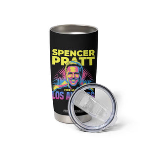 Spencer Pratt for Mayor Los Angeles Synthwave Graphic Tumbler Cup Retro Neon California Supporter TS02 Print Your Wear