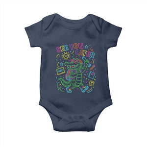 See You Later Alligator Last Day Of School Baby Onesie Cute Neon Chalkboard Kindergarten Graduation