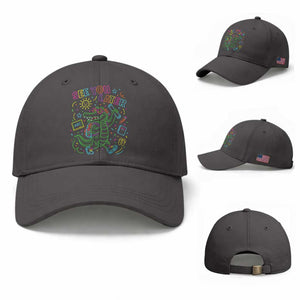 See You Later Alligator Last Day Of School Baseball Cap Cute Neon Chalkboard Kindergarten Graduation