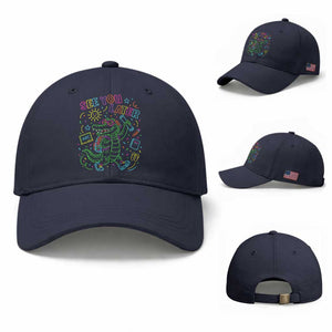 See You Later Alligator Last Day Of School Baseball Cap Cute Neon Chalkboard Kindergarten Graduation