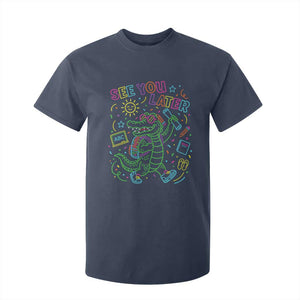 See You Later Alligator Last Day Of School T Shirt For Kid Cute Neon Chalkboard Kindergarten Graduation