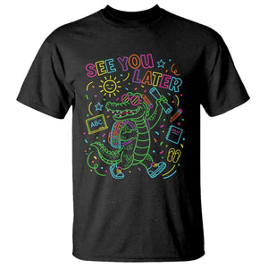 See You Later Alligator Last Day Of School T Shirt Cute Neon Chalkboard Kindergarten Graduation