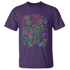 See You Later Alligator Last Day Of School T Shirt Cute Neon Chalkboard Kindergarten Graduation