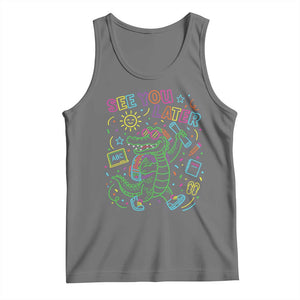 See You Later Alligator Last Day Of School Tank Top Cute Neon Chalkboard Kindergarten Graduation