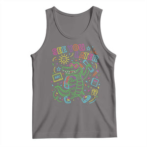 See You Later Alligator Last Day Of School Tank Top Cute Neon Chalkboard Kindergarten Graduation