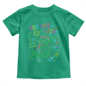 See You Later Alligator Last Day Of School Toddler T Shirt Cute Neon Chalkboard Kindergarten Graduation