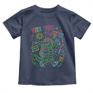 See You Later Alligator Last Day Of School Toddler T Shirt Cute Neon Chalkboard Kindergarten Graduation
