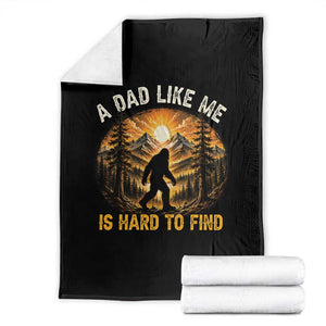 Retro Bigfoot Dad Like Me Is Hard To Find Throw Blanket Sasquatch Gift for Outdoorsy Fathers Myth Seekers