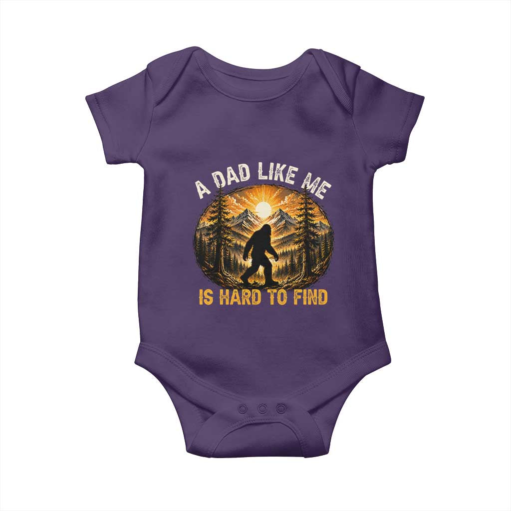 Retro Bigfoot Dad Like Me Is Hard To Find Baby Onesie Sasquatch Gift for Outdoorsy Fathers Myth Seekers