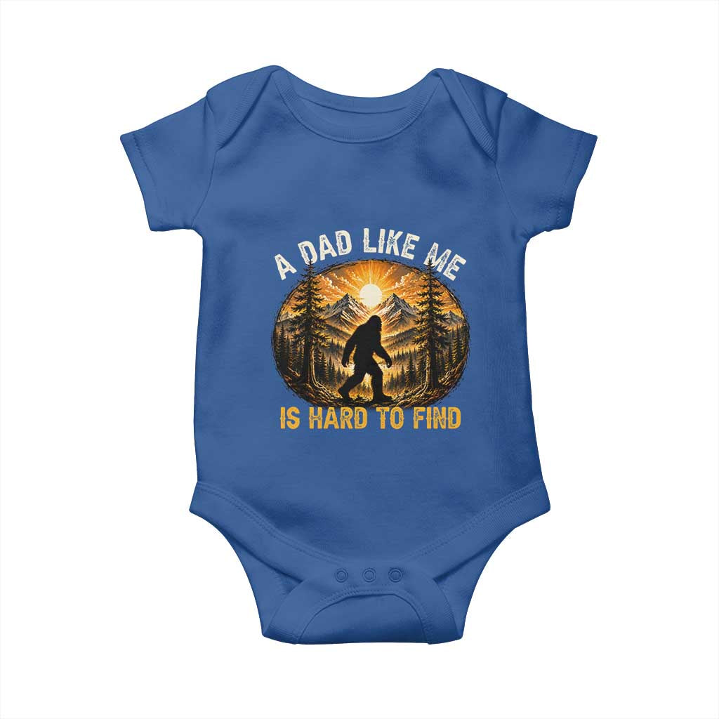 Retro Bigfoot Dad Like Me Is Hard To Find Baby Onesie Sasquatch Gift for Outdoorsy Fathers Myth Seekers