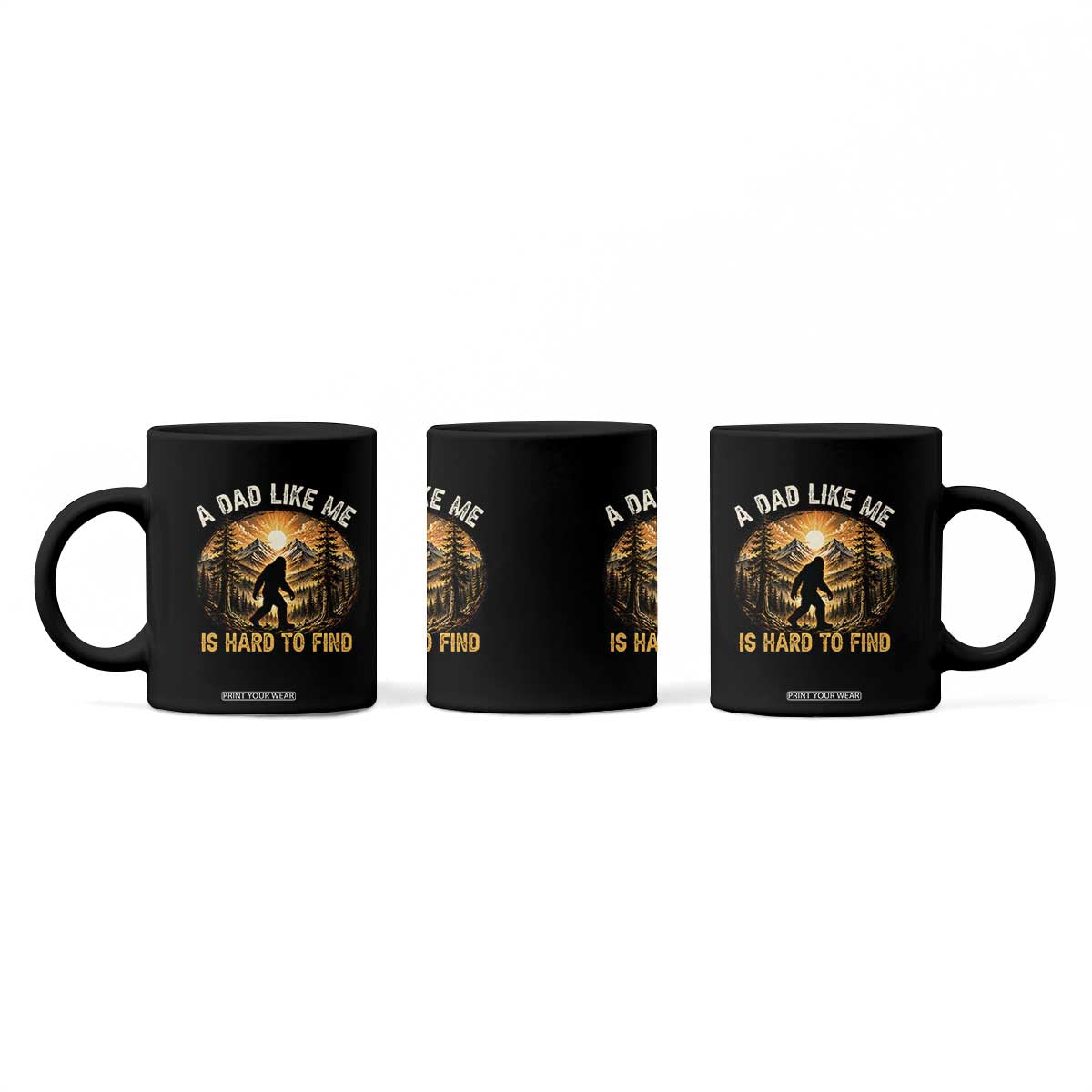 Retro Bigfoot Dad Like Me Is Hard To Find Coffee Mug Sasquatch Gift for Outdoorsy Fathers Myth Seekers