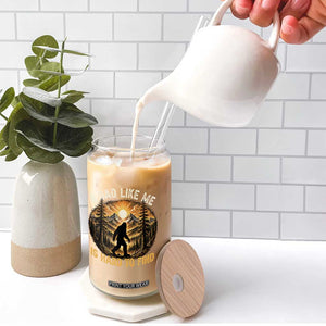 Retro Bigfoot Dad Like Me Is Hard To Find Glass Can Sasquatch Gift for Outdoorsy Fathers Myth Seekers